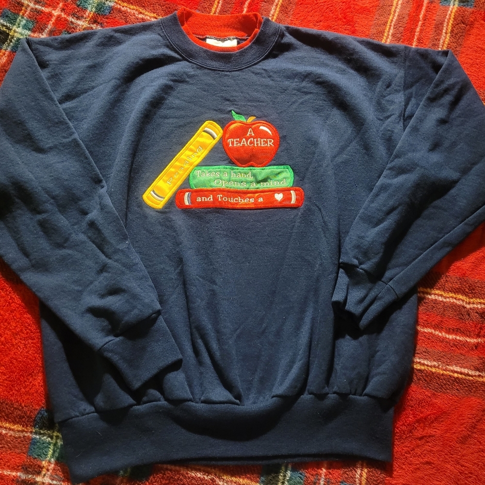 Womens Vintage Teacher Crewneck Sweater